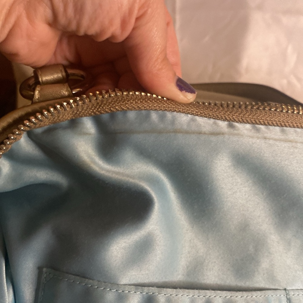 Coach Metallic Gold Leah Tote - Picture 13 of 16